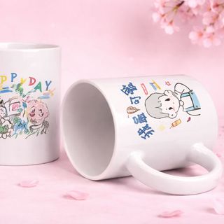 Ly sứ trắng họa tiết dễ thương