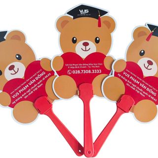 Quạt cầm tay bế hình Mascot thương hiệu