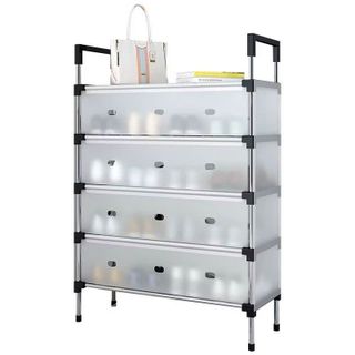 Giá/ Kệ Giày Dép Inox Có Vách Ngăn Chắn Bụi 5 Tầng