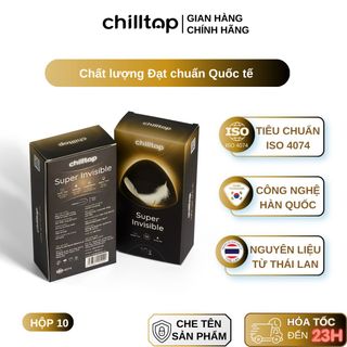 Bao cao su Siêu mỏng Nhiều Gel Chilltop Super Invisible hộp 10 cái