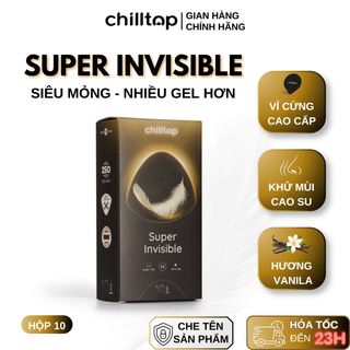 Bao cao su Siêu mỏng Nhiều Gel Chilltop Super Invisible hộp 10 cái