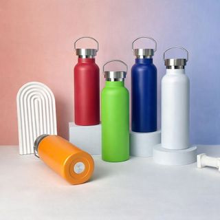 Bình quai xách giữ nhiệt in logo theo yêu cầu (màu đỏ, xanh dương, trắng, cam)