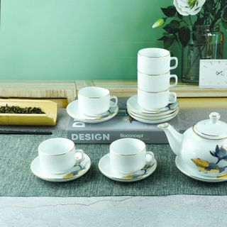Bộ tách sứ bát tràng dáng 4 in theo yêu cầu