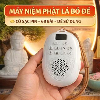 MÁY NIỆM PHẬT MINI 68 BÀI HÌNH LÁ BỒ ĐỀ (T100)