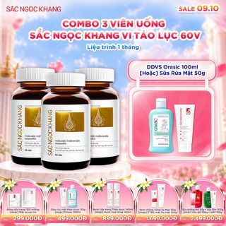 COMBO 03 Viên Uống Sắc Ngọc Khang Vi Tảo Lục [60 (Liệu trình 1 tháng) KÈM QUÀ TẶNG