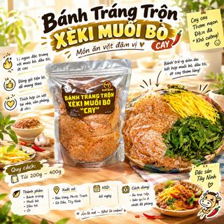 🌶️ BÁNH TRÁNG TRỘN XÈKI MUỐI BÒ CAY – ĂN VẶT ĐẬM VỊ