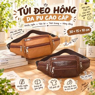 TÚI ĐEO HÔNG DA PU NHIỀU NGĂN GỌN GÀNG NĂNG ĐỘNG WHDC2