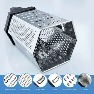 Máy cắt sáu mặt 8 inch Máy cắt không gỉ Máy cắt nhiều chức năng cho rau