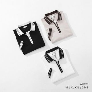 POLO KHÓA KÉO PHỐI BO SỌC.