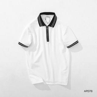POLO KHÓA KÉO PHỐI BO SỌC.