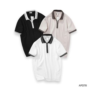POLO KHÓA KÉO PHỐI BO SỌC.