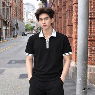 POLO KHÓA KÉO PHỐI BO SỌC.