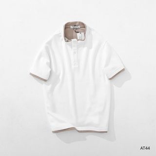 POLO CỔ TRỤ PHỐI LỚP NAM.  Form basic dễ mặc