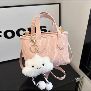 🧸 TÚI XÁCH NỮ ĐEO CHÉO DA NHUNG LOANG KÈM CHARM MÂY DỄ THƯƠNG WH354