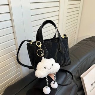 🧸 TÚI XÁCH NỮ ĐEO CHÉO DA NHUNG LOANG KÈM CHARM MÂY DỄ THƯƠNG WH354