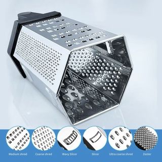 Máy cắt sáu mặt 9 inch Máy cắt không gỉ Máy cắt nhiều chức năng cho rau