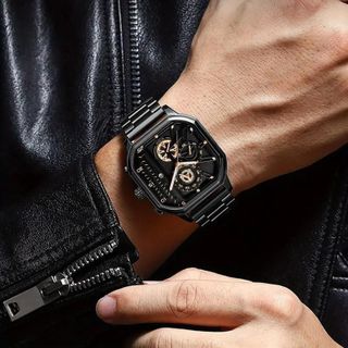 Đồng hồ nam mặt vuông đa tầng tone đen vàng hồng cá tính Đồng Hồ Nam Binda