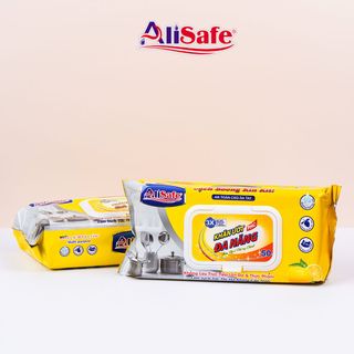 (Thùng 10 gói_ - Khăn Ướt Lau Bếp Đa Năng Alisafe - 50 tờ