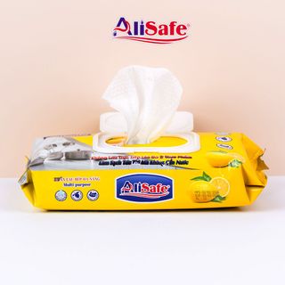 (Thùng 10 gói_ - Khăn Ướt Lau Bếp Đa Năng Alisafe - 50 tờ