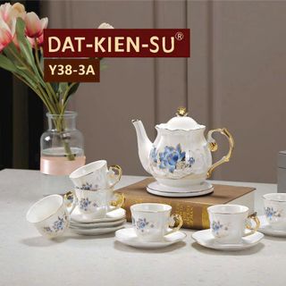 Bộ Ấm Chén Sứ Kèm Kê Y38-3A (THÙNG 12B)