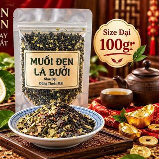 GÓI 100gr MUỐI ĐEN LÁ BƯỞI PHONG THUỶ CHIÊU TÀI (T100)