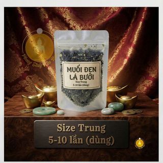 GÓI 50gr MUỐI ĐEN LÁ BƯỞI PHONG THUỶ CHIÊU TÀI (T100)
