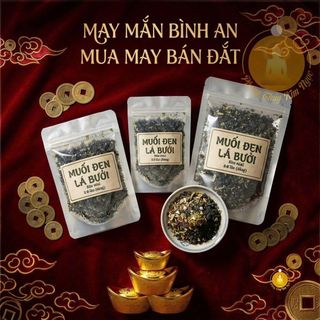 GÓI 50gr MUỐI ĐEN LÁ BƯỞI PHONG THUỶ CHIÊU TÀI (T100)