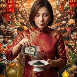 GÓI 50gr MUỐI ĐEN LÁ BƯỞI PHONG THUỶ CHIÊU TÀI (T100)