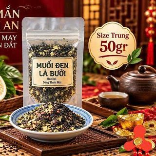 GÓI 50gr MUỐI ĐEN LÁ BƯỞI PHONG THUỶ CHIÊU TÀI (T100)