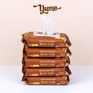 (Thùng 10 gói) - Khăn ướt lau bàn thờ Yume - Khăn Ướt Bao Sái Hương Vị Trầm Tự Nhiên - 30 tờ/Gói