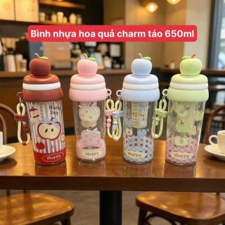 Bình Nước Nhựa Hoa Quả Charm Táo (THÙNG 60C)