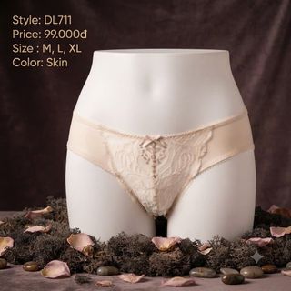 Quần Lót Nữ Phối Ren Mẫu DL711 Lưng Xệ, Mặc Mát Mẻ, Ôm Dáng Tôn Vòng Ba