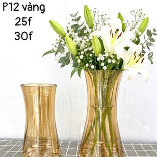 Lọ Hoa Thủy Tinh P12 Vàng 25cm (THÙNG 24C)