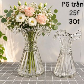 Lọ Hoa Thủy Tinh P6 Trắng 30cm  (THÙNG 12C)