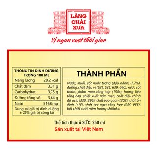 [Tặng nước tương Shiitake 125ml] Combo 6 chai Nước tương 3 trong 1 Làng Chài Xưa từ trái thơm nấm ngọt và đậu nành chai nhựa 250ml
