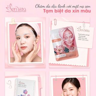 Mặt nạ SenVita hộp 10 miếng chiếc xuất từ Sen Việt. GIẤY HÓA ĐƠN ĐỦ AH