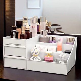 Kệ đựng mỹ phẩm đa năng bằng nhựa 2 ngăn kéo nhiều ô