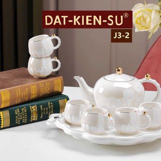 Bộ Ấm Chén Khay CN Sứ Trắng J3C-2 (THÙNG 12B)