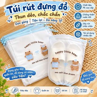 Bộ 30 túi đựng giày chống dạng rút siêu tiện lợI họa tiết gấu