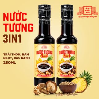 [Combo 2 chai] Nước tương 3 trong 1 Làng Chài Xưa từ trái thơm nấm ngọt và đậu nành chai nhựa 250ml