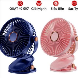 Quạt mini kẹp để bàn tích điện 5 mức độ gió 3 mức độ đèn pin 5000mah