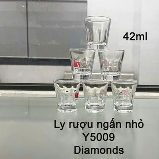 BỘ 6 LY THUỶ TINH NGẤN NHỎ 42ml DIAMONDS Y5009 (T24)
