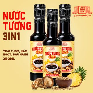 [Combo 3 chai] Nước tương 3 trong 1 Làng Chài Xưa từ trái thơm nấm ngọt và đậu nành chai nhựa 250ml