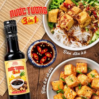 [Combo 3 chai] Nước tương 3 trong 1 Làng Chài Xưa từ trái thơm nấm ngọt và đậu nành chai nhựa 250ml
