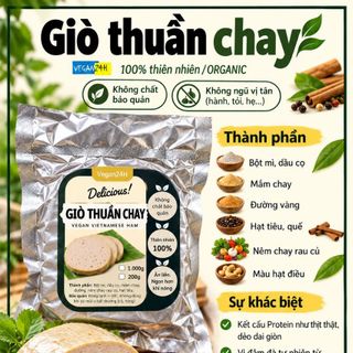 Giò thuần chay thiên nhiên 100% không ngũ vị tân