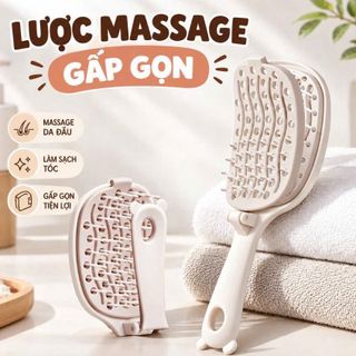 Lược Chải Tóc Gấp Gọn Massage Da Đầu , Lược Gấp Gọn Du Lịch Tiện Lợi, Dễ Vệ Sinh