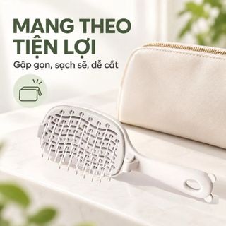 Lược Chải Tóc Gấp Gọn Massage Da Đầu , Lược Gấp Gọn Du Lịch Tiện Lợi, Dễ Vệ Sinh
