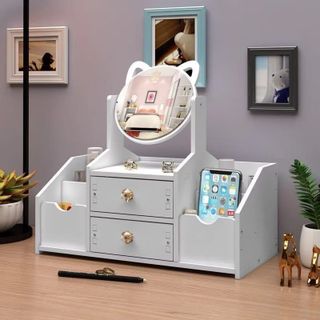 Kệ/Tủ Đựng Mỹ Phẩm Kèm Gương (2 Ngăn Kéo + 4 Hộc)