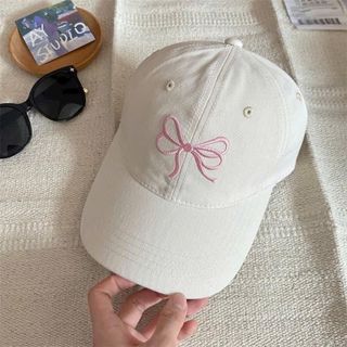 Nón kết nơ thêu ver2 kaki xinh xắn cho nữ - Cap, Women