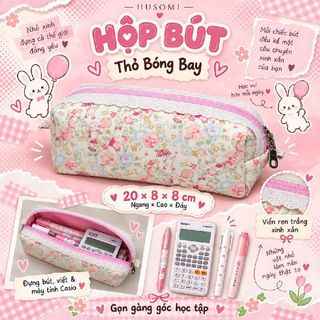 HỘP BÚT COTTON PHỐI REN – XINH XẮN & TIỆN LỢI 20x8x8